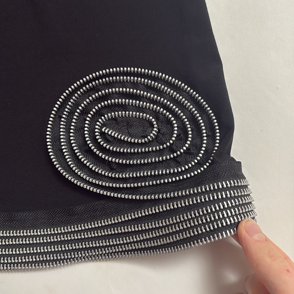 SOHUNG DESIGNS zipper detail off the shoulder swing dress - Picture 2 of 8